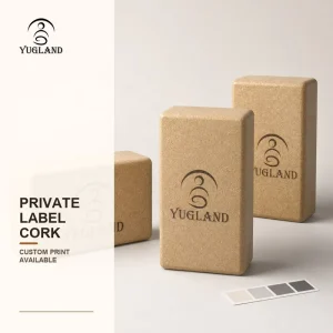 Alignment Line Cork Yoga Block High Density Non Slip Natural Jute Workout Pad for Professional Pilates Gym