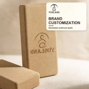 Alignment Line Cork Yoga Block Laser Engraved Non Slip Natural Jute Support Brick for Pilates Gym