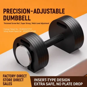 All-Steel Adjustable Dumbbell Set with Interchangeable Plates, 20/24/28/32/38/42/50 kg