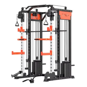 All-in-One Home Gym with Squat Rack, Half Power Rack, and Weight Stacks