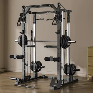 All-in-One Smith Machine Multifunctional Trainer Power Rack for Home Strength Training