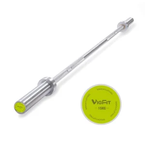 Alloy Steel 15kg Powerlifting Bodybuilding Strength Training Barbell Bar for Men and Women