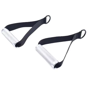 Aluminum Alloy Gym Handles, 1.5mm Thickness, Black/Silver, Fitness Cable Machine Attachments