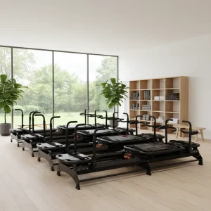 Aluminum Pilates Reformer Machine, Foldable, Smooth and Silent, for Home Studio or Gym