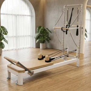 Aluminum Pilates Reformer with Tower Trapeze Table for Studio Physiotherapy, CE ISO