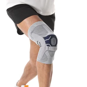 Anatomical Knee Support with Silicone Patella Ring and Semi-Rigid Lateral Frame Dual-Strap Knee Brace