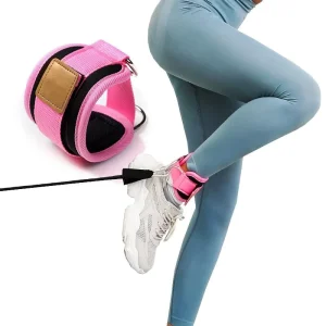 Ankle Cuff Cable Machine Fitness Latex Ankle Straps Resistance Bands Gym Leg Thigh Power Trainer Hip and Leg Building Model V30