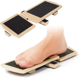 Ankle Foot Strengthener, Shiatsu Foot Massager, Wooden Balance Board for Plantar Fasciitis