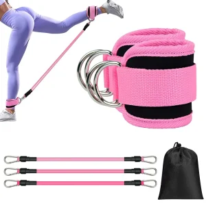 Ankle Resistance Band Set with Cuffs and Straps for Kickbacks and Glute Workouts