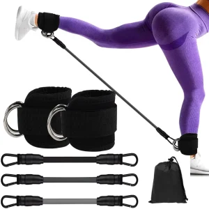 Ankle Resistance Bands with Nylon Cuffs for Hip, Leg, and Glute Kickbacks