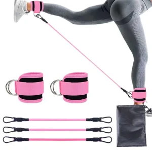 Ankle Straps Pull Rope Set Resistance Bands Foldable TPR Material Gym Fitness Equipment Ankle Cuffs Leg Expander Strength Yoga