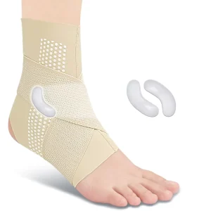 Ankle Support with Fixed Strap, Breathable Pressure Ankle Brace