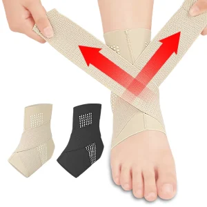 Ankle Support with Fixed Strap, Breathable Pressure Ankle Brace