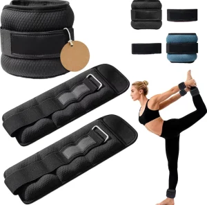 Ankle and Wrist Weights, 1 Pair, 1/2/4/6/8/10 lb, Lycra-SBR Fabric, for Walking, Running, Pilates
