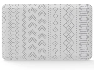 Anti-Fatigue Boho Plaid UV-Printed 100% PU Leather Waterproof Ergonomic Kitchen Mat 3/4″ Thick