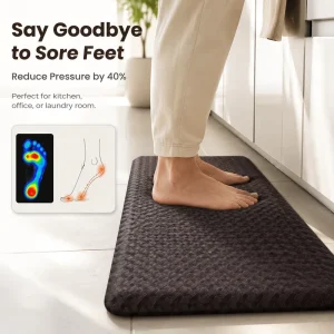 Anti-Fatigue Kitchen Mat, Fan-Shaped Pattern, Dirt-Resistant