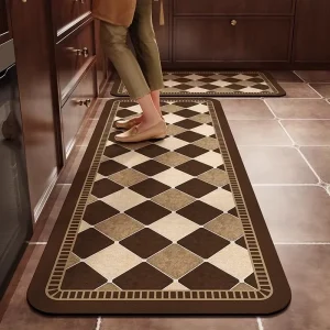 Anti-Fatigue Kitchen Mat Waterproof Non-Slip PVC Rug Thick Standing Desk Comfort Mat for Kitchen Home Office