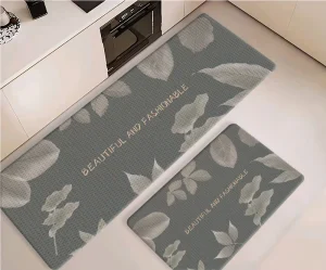Anti-Fatigue Non-Slip Resilient Oil-Proof PVC Kitchen Mats 2-Piece Set