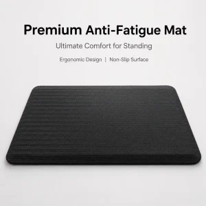 Anti-Fatigue PU Floor Mat, Non-Slip Rubber Backing, 0.6-1 In. Thick, Stain-Resistant, Waterproof, Eco-Friendly, Office and Kitchen Use