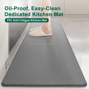 Anti-Fatigue PVC Floor Mat for Kitchen & Office Desk Durable Stain Resistant Non-Slip Backing