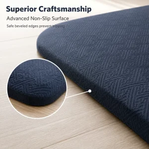 Anti-Fatigue Reversible Thick PU Cushioned Non-Slip Floor Mat with Foam Backing and Geometric Pattern
