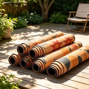 Anti Microbial Printed Cork Yoga Mat 3mm Non Slip Natural Rubber Base for Pilates Exercise Supplier