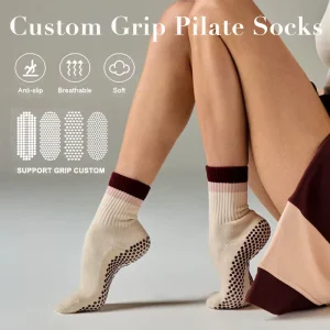 Anti-Slip Cotton Pilates Grip Socks for Yoga and Barre