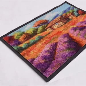 Anti-Slip Custom Tufted Loop-Pile Printed Multicolor Welcome Rubber-Backed Garage Outdoor Floor Mat