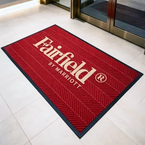 Anti-Slip Eco-Friendly PET Textilene Custom-Shaped Entrance Floor Mat for Commercial Building Elevator Lobbies