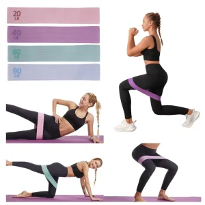 Anti-Slip Fabric Resistance Loop Bands Set for Home Gym, Workout, Yoga, and Pilates