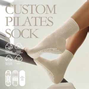 Anti-Slip Fuzzy Cotton Compression Grip Yoga Pilates Socks for Women