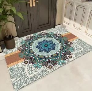 Anti-Slip Indoor Entrance Door Mat, Elastic Dirt-Resistant, Polypropylene/Polyester/Wool/Nylon, 10-12 mm Thick