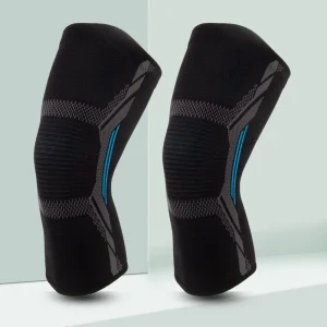 Anti-Slip Patella Protection Silicone Gel Pad Knitted Compression Knee Sleeves for Weightlifting Men Women