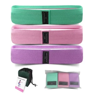 Anti-Slip Polyester Fabric Loop Resistance Bands Set with Bag for Hip and Glute Training