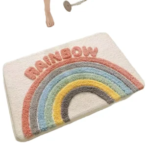 Anti-Slip Quick-Dry Puzzle Jacquard Nylon Bathroom Mat Super Absorbent Shower Floor Mat for Hotel and Home Use