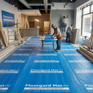 Anti-Slip Self-Adhesive Fleece Floor Protection for Renovation, Painting, and Contractor Use
