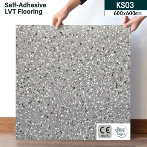 Anti-Slip Self-Adhesive PVC Vinyl Flooring 60x60cm Thickened Wear-Resistant Waterproof Plain European Design Office Hospital
