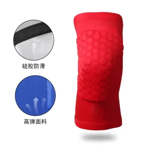 Anti-Slip Silicone Knee Brace Short Honeycomb Kneepad for Basketball Running Polyester EVA