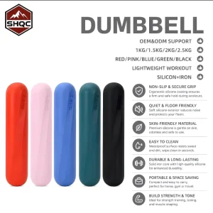 Anti-Slip Soft Silicone-Coated Dumbbells for Pilates and Yoga Custom Logo 1kg 1.5kg 2kg 2.5kg