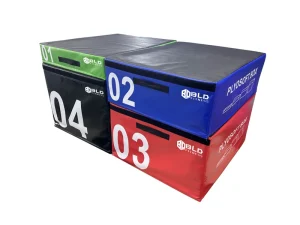 Anti-Slip Stackable Adjustable-Height Wood Plyo Box for Home Gym