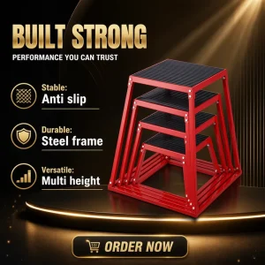Anti-Slip Stackable Steel Plyo Box Rust-Proof Metal Plyometric Block for Indoor and Outdoor Workouts