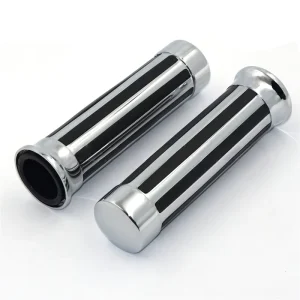Anti-Slip Sweatproof Motorcycle Handlebar Grips, Electroplated Rubber, Wear-Resistant, 22mm/25mm Universal