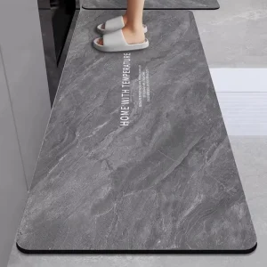 Anti-Slip Synthetic Fiber Modern Kitchen Floor Mat Waterproof Oil-Resistant Absorbent Diatom Mud Bath Rug Quick-Dry