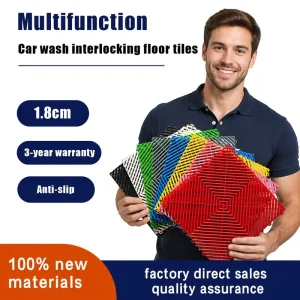 Anti Slip Vinyl Flooring Garage Mats Modern Plain Design Dimensionally Stable Interlocking for Car Detailing Repair Workshop