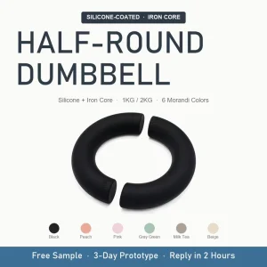 Anti-Sweat Easy-Clean Silicone-Coated Half-Round Dumbbell Hand Weights, 6 Colors, for Pilates, Barre, and Home Workouts