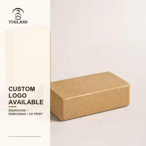 Antimicrobial Cork Yoga Block High Density Natural Jute Block Beveled Edges Non Slip Exercise Brick