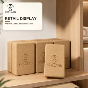 Antimicrobial Cork Yoga Block High Density Natural Jute Support Brick Non Slip Exercise Pad for Gym Fitness