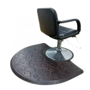 Antique Anti-Slip Beauty Salon Barber Shop Chair Floor Mat Anti-Fatigue Semi-Circle PU Salon Mat