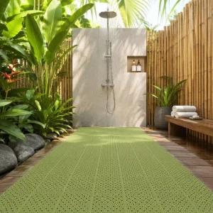 Arch Bridge PVC Interlocking Drainage Pool Floor Mat Anti-Slip Perforated Waterproof Quick-Dry Full Coverage Indoor Outdoor