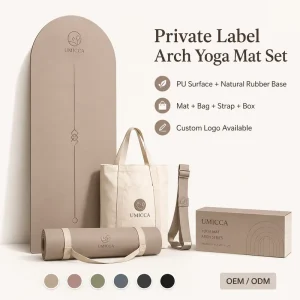 Arch PU Natural Rubber Yoga Mat Set, Non-Slip, with Bag